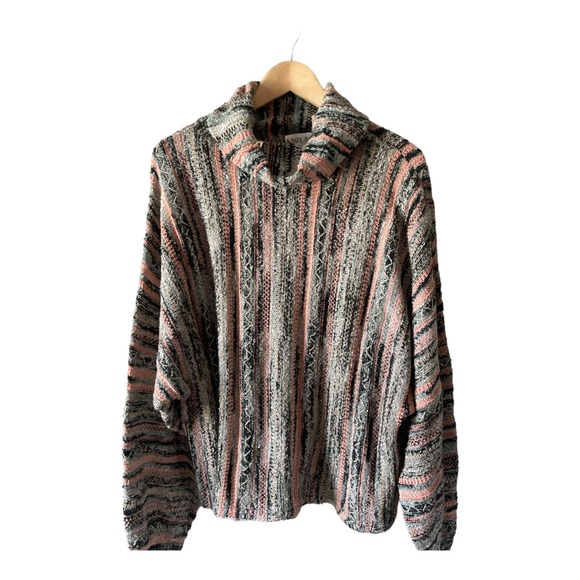 Target Knox Rose Vertical Stripe Knit Turtleneck Sweater Size XXL Boho - Picture 1 of 10